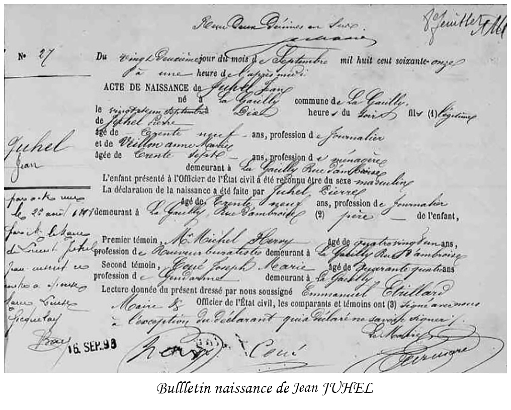 Bulletin de naissance