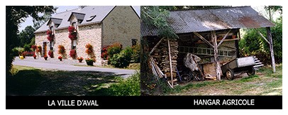 Il est permis de penser que ce village, &eacute;tant tr&egrave;s pr&egrave;s de la rivi&egrave;re, tire son nom de cette position, mais il faut cependant signaler que AVAL en breton veut dire POMME, alors ?? D&rsquo;autant plus que ce village a tr&egrave;s bien pu s&rsquo;appeler KER AVAL comme il est expliqu&eacute; dans le paragraphe sur l&rsquo;&eacute;tymologie des villages au XV&deg; si&egrave;cle. Pendant longtemps, il y eut la Haute-Ville d&rsquo;Aval et la Basse-Ville d&rsquo;Aval.