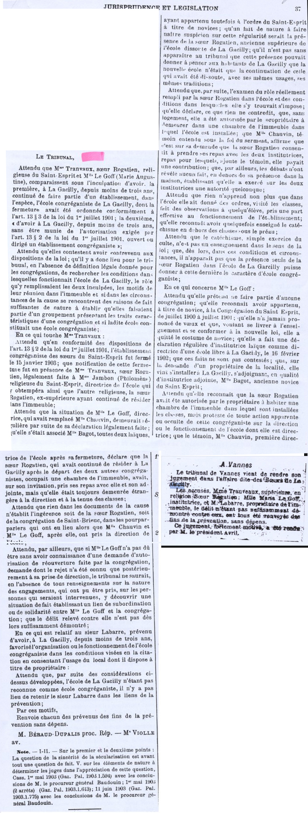 les religieuses de la Gacilly son acquitt&eacute;es
