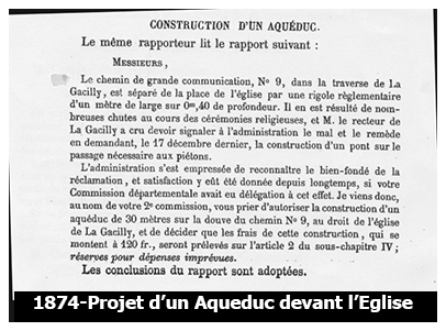1874 le projet de la construction d&rsquo;un aqueduc est adopt&eacute;