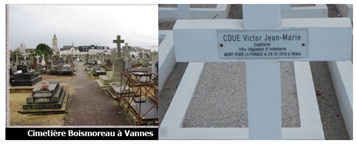COU&Eacute; Victor Jean Marie - MPF : 29-10-1918 &agrave; l&rsquo;h&ocirc;pital mixte de Vannes