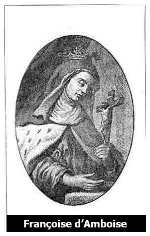 Fille unique de Marie de Rieux et de Louis d&rsquo;Amboise, n&eacute;e le 9 mai 1427, elle fut promise en mariage au prince Pierre de Bretagne, fils cadet du duc Jean V Le Sage par trait&eacute; de 1431, elle n&rsquo;avait alors que quatre ans ; elle passa alors sans doute &agrave; La Gacilly avec sa m&egrave;re pour se rendre &agrave; Vannes pour la c&eacute;r&eacute;monie des fian&ccedil;ailles. A cinq ans, elle d&eacute;clare &agrave; la duchesse : &laquo; Monseigneur et vous et toute votre cour avez aujourd&rsquo;hui re&ccedil;u le corps de Notre-Seigneur et moi seule, faute d&rsquo;&acirc;ge, je suis priv&eacute;e de ce bien &raquo;. Une exception allait lui permettre de communier