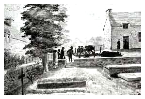 On retira alors le cercueil de la tombe et on le chargea sur une charrette tir&eacute;e par deux jeunes b&oelig;ufs, les "petits" de " la bichonne "..et on les laissa partir