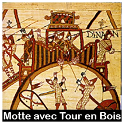 image avec d&eacute;tails de Motte avec tour en bois